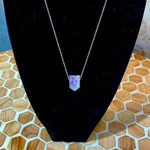 Chevron Amethyst Crystal Necklace Natural Healing